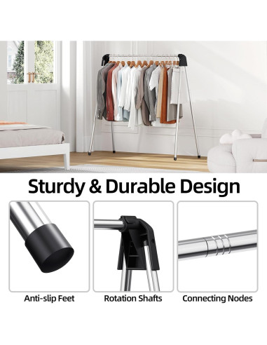 Estante Plegable para Secar Ropa APEXCHASER 123.4 cm Acero Inoxidable