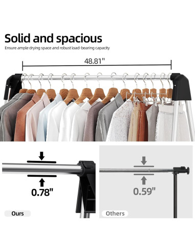 Estante Plegable para Secar Ropa APEXCHASER 123.4 cm Acero Inoxidable