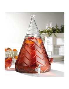 Dispensador de Bebidas de Vidrio MosJos 10.4L Árbol de Navidad