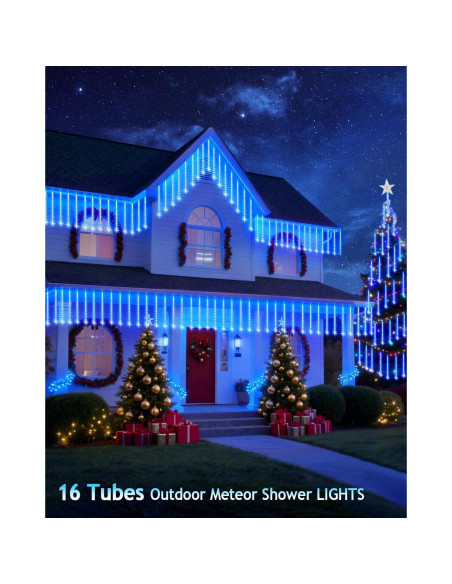 Luces de Navidad para Exterior PEMOTech 16 Tubos 40 cm Azul