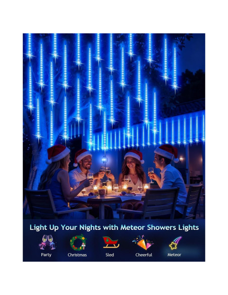 Luces de Navidad para Exterior PEMOTech 16 Tubos 40 cm Azul