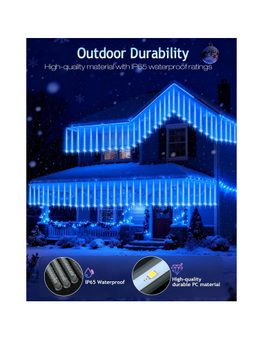 Luces de Navidad para Exterior PEMOTech 16 Tubos 40 cm Azul