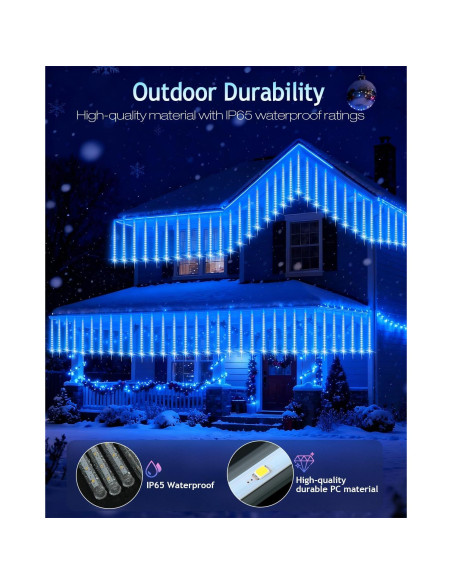 Luces de Navidad para Exterior PEMOTech 16 Tubos 40 cm Azul