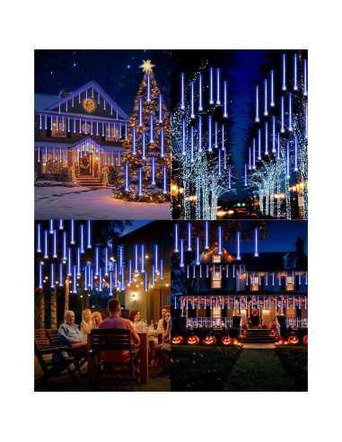 Luces de Navidad para Exterior PEMOTech 16 Tubos 40 cm Azul
