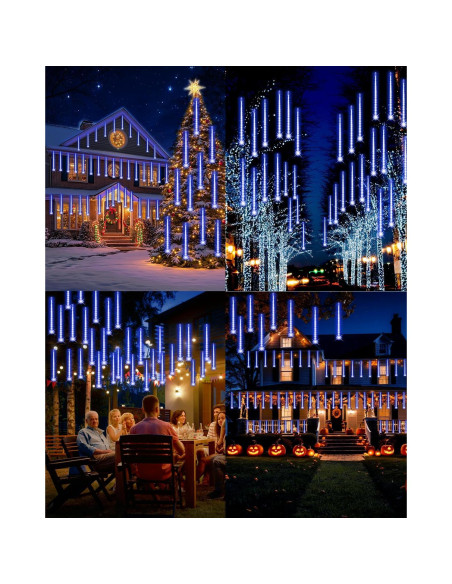 Luces de Navidad para Exterior PEMOTech 16 Tubos 40 cm Azul