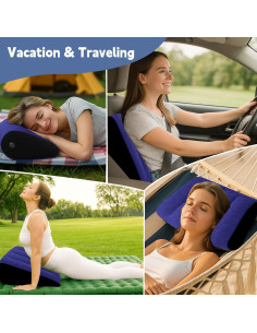 Almohada Wedge Inflable Prosixtoy Azul para Elevación de Piernas 2