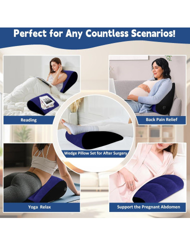 Almohada Wedge Inflable Prosixtoy Azul para Elevación de Piernas