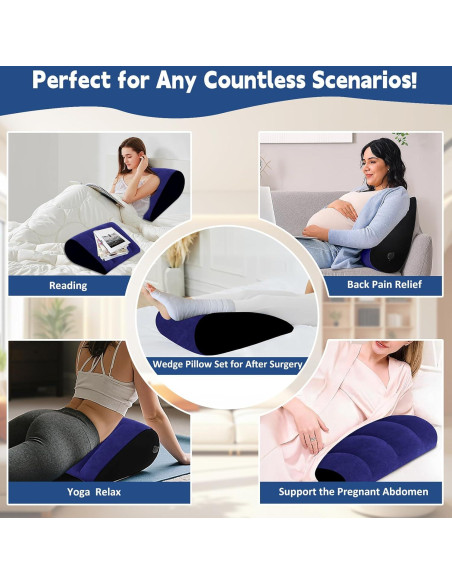 Almohada Wedge Inflable Prosixtoy Azul para Elevación de Piernas