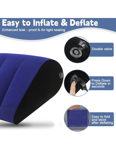 Almohada Wedge Inflable Prosixtoy Azul para Elevación de Piernas