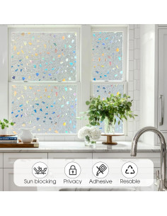 Película de Privacidad Coavas 3D Arcoíris 60x200 cm Vinilo 2