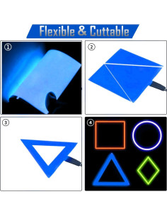 Panel LED Electroluminiscente 5x5cm Azul Ourbest1 - 3 Modos 2