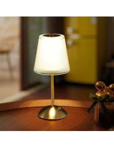 Lámpara de Escritorio Portátil HPUFKOT Dorada LED Táctil 3 Colores 2