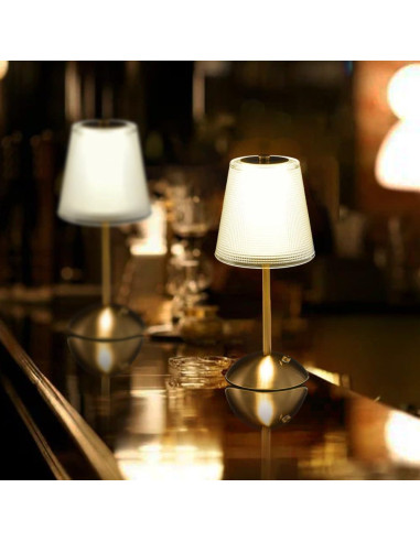 Lámpara de Escritorio Portátil HPUFKOT Dorada LED Táctil 3 Colores