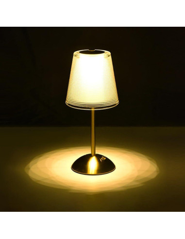 Lámpara de Escritorio Portátil HPUFKOT Dorada LED Táctil 3 Colores