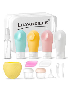 Set de 14 Botellas de Viaje LilyAbeille 60ml Silicona A Prueba de Fugas