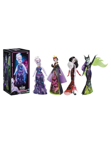 Muñecas Villanos Disney Hasbro 4 Pack Ursula Cruella Malefica