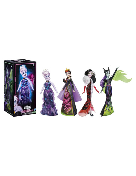 Muñecas Villanos Disney Hasbro 4 Pack Ursula Cruella Malefica