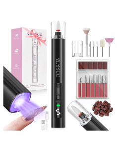 Fresadora de Uñas Inalámbrica YLYYCC con Lámpara UV 5 Velocidades