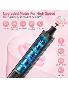 Fresadora de Uñas Inalámbrica YLYYCC con Lámpara UV 5 Velocidades 2