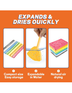 Esponjas de Celulosa Comprimida Derloyo 7 Unidades Ecológicas 2