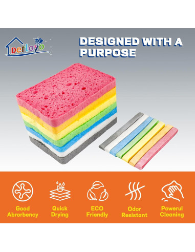 Esponjas de Celulosa Comprimida Derloyo 7 Unidades Ecológicas