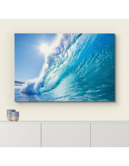 Lienzo wall26 Ola Azul Tropical 121.92x81.28 cm Brillante