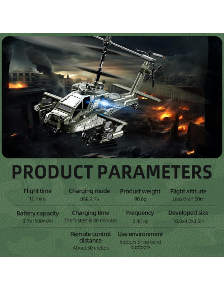 Helicóptero RC XIKOTEC XK1 Verde 3.5 Canales con Giroscopio