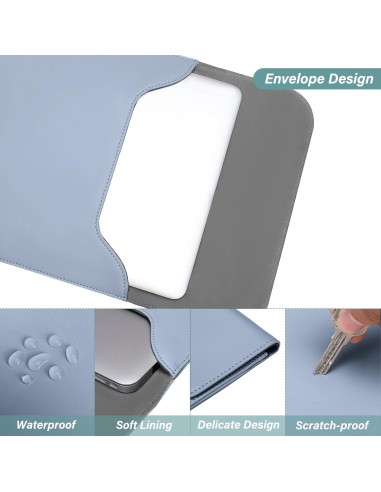 Funda para Laptop MOSISO 13" Cuero Sintético Azul Aire