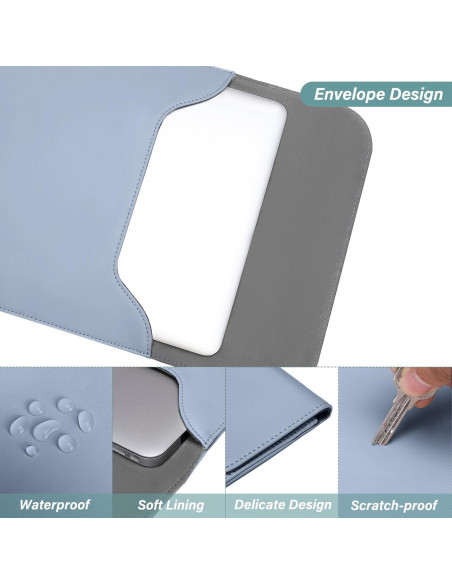 Funda para Laptop MOSISO 13" Cuero Sintético Azul Aire