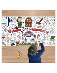 Póster de Colorear Gigante OHOME 182.9x76.2 cm Día de los Caídos