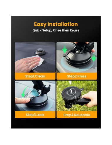 Soporte para Teléfono de Coche AMADAW 3-en-1 Ajustable Gris