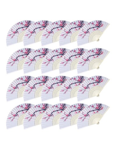 Abanicos de Papel LEFTSTARER 20 Pcs Flor de Cerezo Decorativos