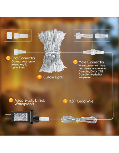 Luces de Cuerda LED Brightown 300 Multicolor 3m con Control Remoto