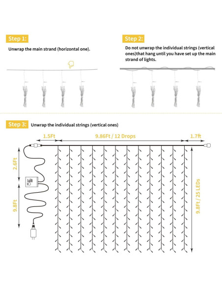 Luces de Cuerda LED Brightown 300 Multicolor 3m con Control Remoto