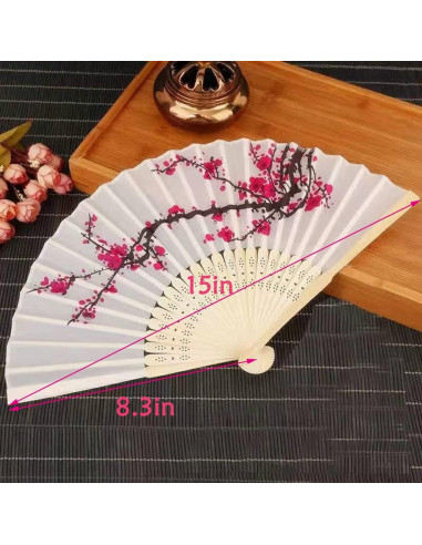 Abanicos de Papel LEFTSTARER 20 Pcs Flor de Cerezo Decorativos
