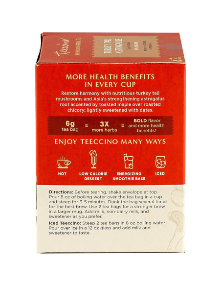Teeccino Té Herbal Adaptogénico Arce Tostado 10 Bolsitas