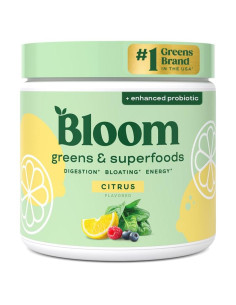 Polvo de Superalimentos Bloom Nutrition Greens Cítrico 30 Porciones