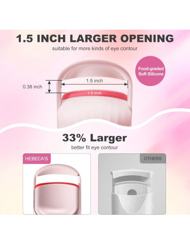 Rizador de Pestañas Calentado HEBECA EC4001 Rosa Claro