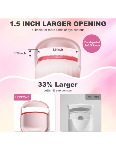 Rizador de Pestañas Calentado HEBECA EC4001 Rosa Claro