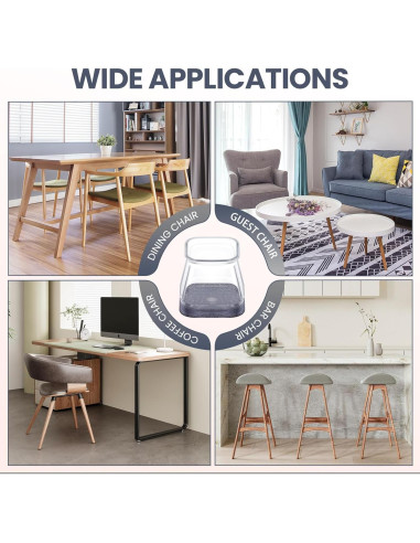 16 Protectores de Suelo para Patas de Sillas GEMOWN - Silicona y Fieltro