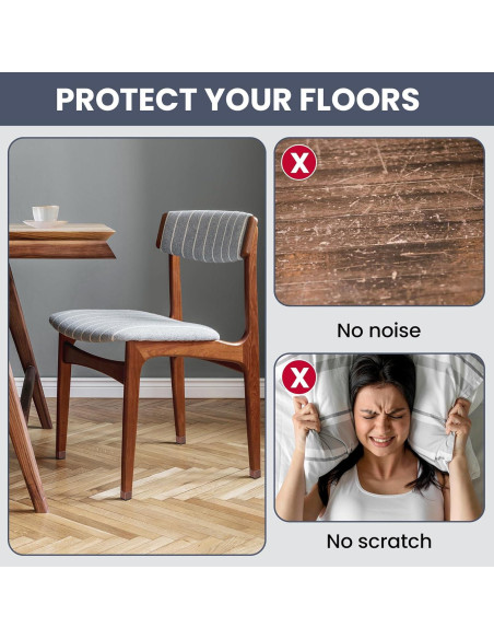 16 Protectores de Suelo para Patas de Sillas GEMOWN - Silicona y Fieltro