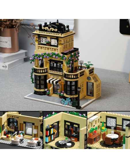 Set de Construcción ENJBRICK Cafetería de Ciudad 1443 Piezas Set de Construcción ENJBRICK Cafetería de Ciudad 1443 Piezas