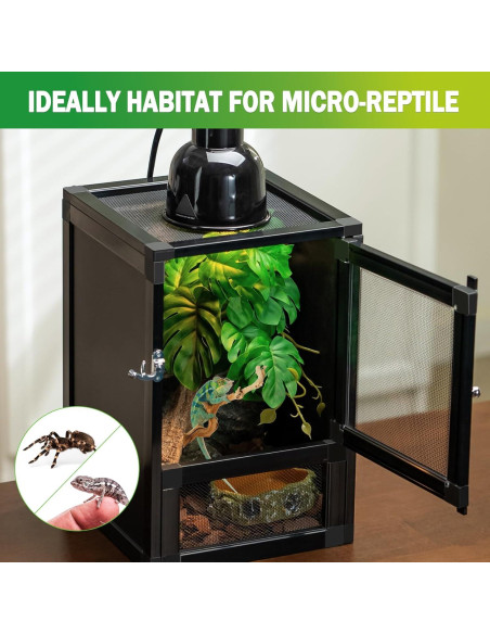 Terrario para Reptiles ToxiRium 20x20x30 cm, Jaula Ventilada