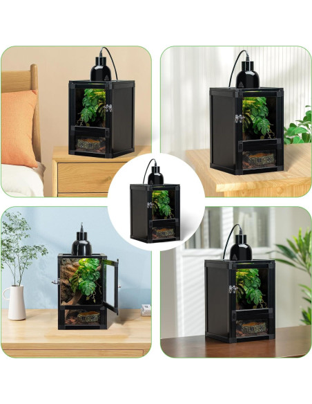 Terrario para Reptiles ToxiRium 20x20x30 cm, Jaula Ventilada