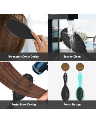 Cepillo Desenredante Aussumy - Paquete de 2 - Suave para Cabello