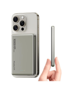 Batería Portátil Inalámbrica Kuulaa 10000mAh MagSafe Titanio