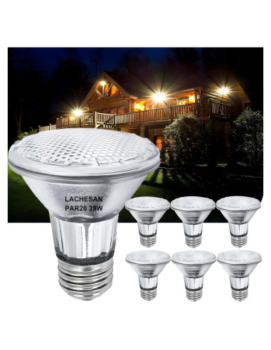 Bombillas Halógenas PAR20 Lachesan 39W 2800K 6 Pcs Regulables