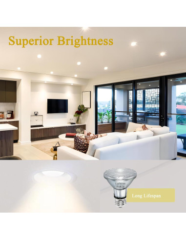 Bombillas Halógenas PAR20 Lachesan 39W 2800K 6 Pcs Regulables