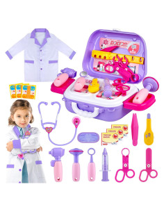 Kit de Doctor GIFTINBOX Morado 22 Piezas Juguete Médico