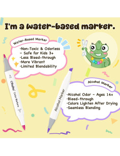 Marcadores Ohuhu 60 Colores a Base de Agua Doble Punta 2